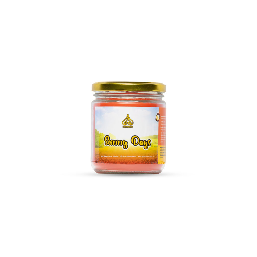 Smoke Out Candles Sunny Days 13 oz candle in a glass jar with a gold lid